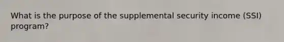 What is the purpose of the supplemental security income (SSI) program?