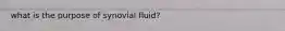 what is the purpose of synovial fluid?