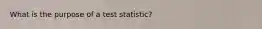 What is the purpose of a test statistic?