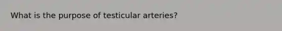 What is the purpose of testicular arteries?