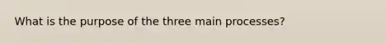 What is the purpose of the three main processes?