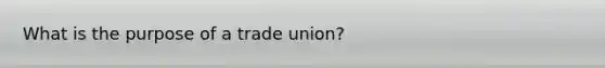 What is the purpose of a trade union?