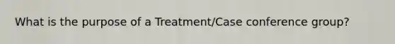 What is the purpose of a Treatment/Case conference group?