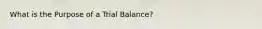 What is the Purpose of a Trial Balance?