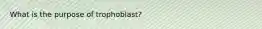 What is the purpose of trophoblast?