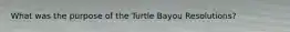 What was the purpose of the Turtle Bayou Resolutions?