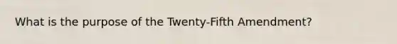 What is the purpose of the Twenty-Fifth Amendment?