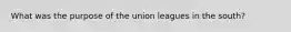 What was the purpose of the union leagues in the south?