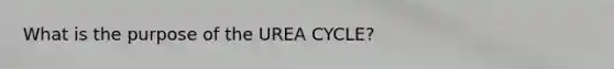 What is the purpose of the UREA CYCLE?