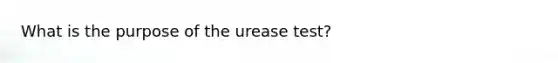 What is the purpose of the urease test?