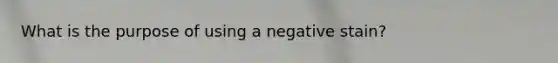 What is the purpose of using a negative stain?