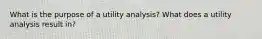 What is the purpose of a utility analysis? What does a utility analysis result in?