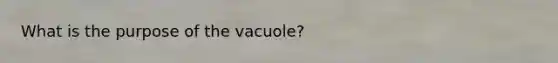 What is the purpose of the vacuole?