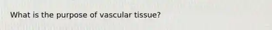 What is the purpose of vascular tissue?