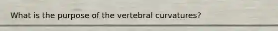 What is the purpose of the vertebral curvatures?