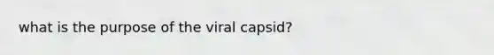 what is the purpose of the viral capsid?