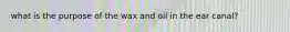 what is the purpose of the wax and oil in the ear canal?