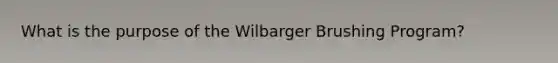 What is the purpose of the Wilbarger Brushing Program?