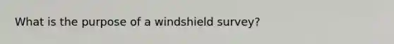 What is the purpose of a windshield survey?