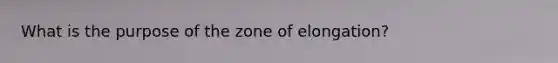 What is the purpose of the zone of elongation?