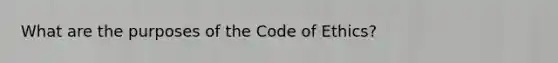 What are the purposes of the Code of Ethics?