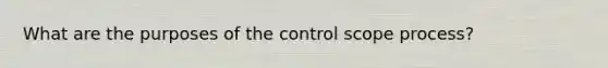 What are the purposes of the control scope process?