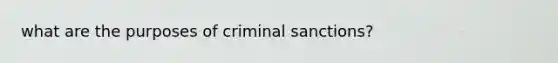 what are the purposes of criminal sanctions?