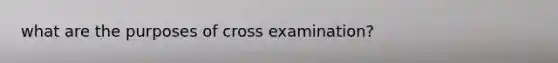 what are the purposes of cross examination?