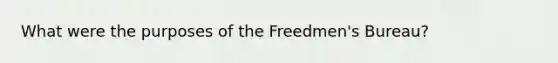 What were the purposes of the Freedmen's Bureau?