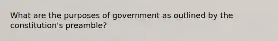 What are the purposes of government as outlined by the constitution's preamble?