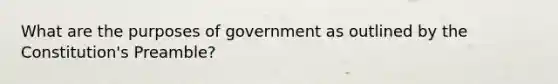 What are the purposes of government as outlined by the Constitution's Preamble?