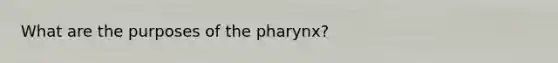 What are the purposes of the pharynx?