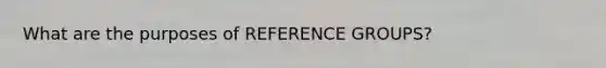 What are the purposes of REFERENCE GROUPS?