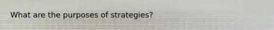 What are the purposes of strategies?