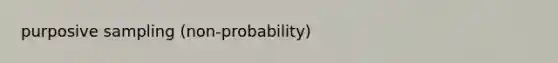 purposive sampling (non-probability)