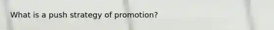 What is a push strategy of promotion?