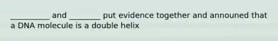 __________ and ________ put evidence together and announed that a DNA molecule is a double helix