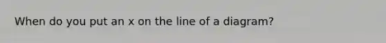 When do you put an x on the line of a diagram?