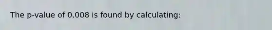 The p-value of 0.008 is found by calculating: