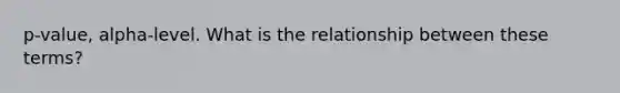 p-value, alpha-level. What is the relationship between these terms?