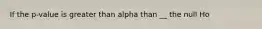 If the p-value is greater than alpha than __ the null Ho