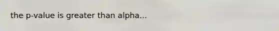 the p-value is greater than alpha...