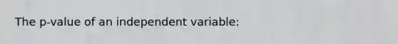 The p-value of an independent variable: