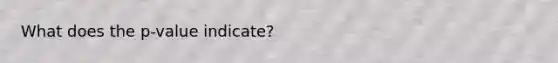 What does the p-value indicate?