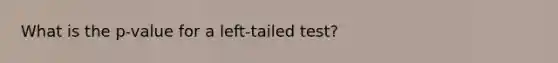 What is the p-value for a left-tailed test?