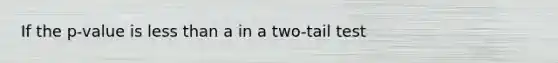 If the p-value is <a href='https://www.questionai.com/knowledge/k7BtlYpAMX-less-than' class='anchor-knowledge'>less than</a> a in a two-tail test