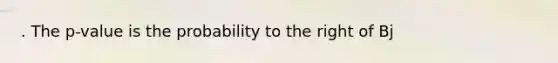 . The p-value is the probability to the right of Bj