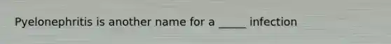 Pyelonephritis is another name for a _____ infection
