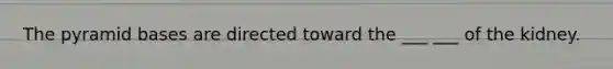 The pyramid bases are directed toward the ___ ___ of the kidney.