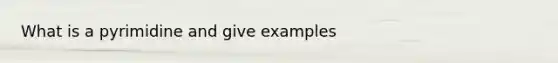 What is a pyrimidine and give examples